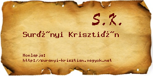 Surányi Krisztián névjegykártya